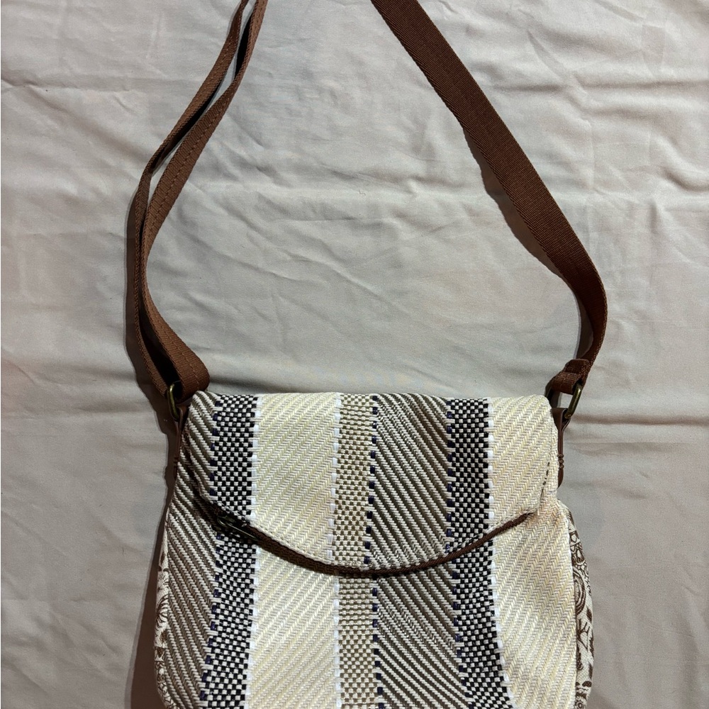 Stylish Brown and Cream Women's Bag